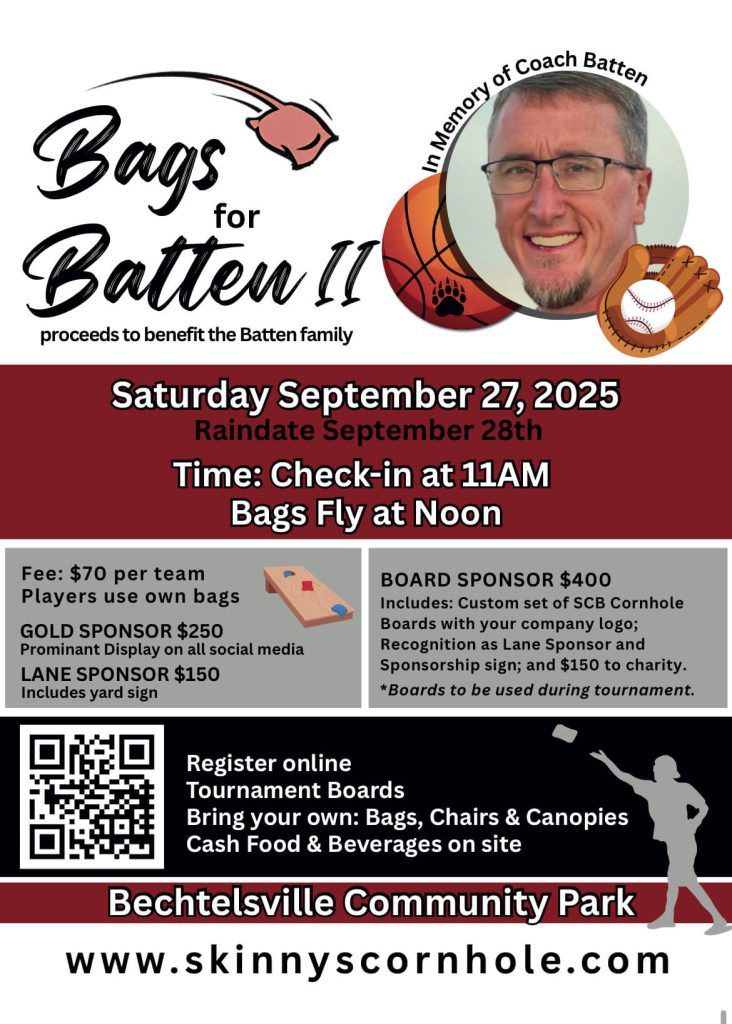 bags for batten cornhole tournament and fundraiser for the batten family